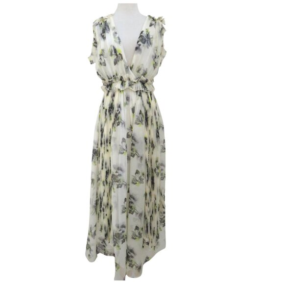 MSGM Floral print silk chiffon maxi dress NWT IT 48 XL - Picture 1 of 12